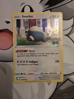 Pokemon Go TCG Snorlax Holo Rare Card 055/078 SWIRL - Image 1