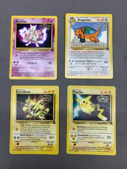 4 Pokemon Cards First Movie Set WB Black Star Promo, See Video - Image 1