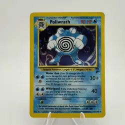 Base Set 2 Poliwrath Holo Rare 15/130 CREASED WOTC Vintage Card Pokemon TCG - Image 1