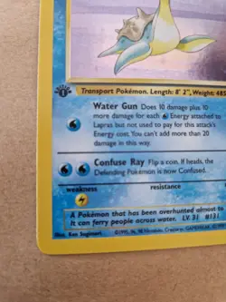 Pokemon Lapras 1st Edition Fossil Set Holo Card 10/62 - Near Mint - Image 5
