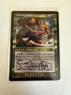 1x Signed Hunting Kavu - Invasion - MTG Magic - Uncommon Free Shipping - Image 1