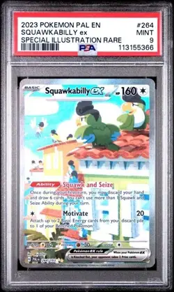 SQUAWKBILLY EX #264 PSA 9 2023 Pokemon Paldea Evolved Illustration Rare Full Art - Image 1