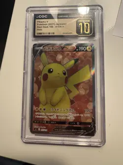 CGC GEM MINT 10 Pikachu V SR 415/414 SI Japanese Pokemon Card Start Deck 100 - Image 1
