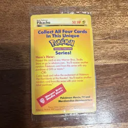 Sealed Pokemon TCG Pikachu Warner Bros. Studio Store Promo Card 1999 Nintendo - Image 1