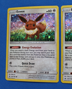EEVEE 101/149 GENERAL MILLS PROMO SM FORBIDDEN LIGHT POKEMON HOLO 2 CARDS - Image 2