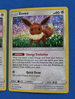 EEVEE 101/149 GENERAL MILLS PROMO SM FORBIDDEN LIGHT POKEMON HOLO 2 CARDS - Image 3