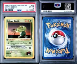 2000 Pokemon Erika's Oddish 078/132 Gym Heroes 1st Edition PSA 6 - Image 3