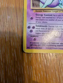 Pokemon Mewtwo Black Star Promo 12 WOTC Christopher Rush - HP - Image 4