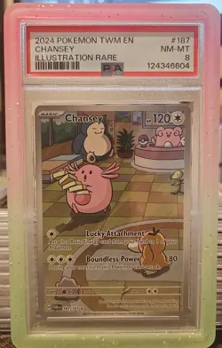 Pokemon TCG Chansey #187 Illustration Twilight Masquerade PSA 8 - Image 1