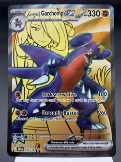 Cynthia’s Garchomp ex 215/182 - Full Art - Destined Rivals Pokemon Card MINT - Image 1