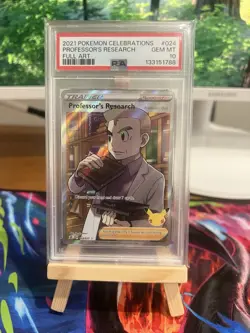 2021 POKEMON CELEBRATIONS #024 FULL ART/PROFESSOR'S RESEARCH PSA 10 - Image 1
