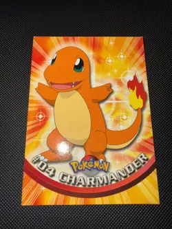 #04 Charmander 1999 TOPPS Pokemon TV Animation Edition Black Label Vintage MP - Image 1