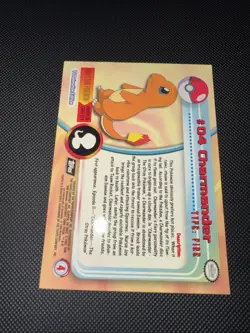 #04 Charmander 1999 TOPPS Pokemon TV Animation Edition Black Label Vintage MP - Image 4