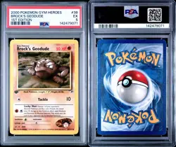 2000 Pokemon Brock's Geodude Gym Heroes 38/132 1st Edition PSA 5 - Image 3