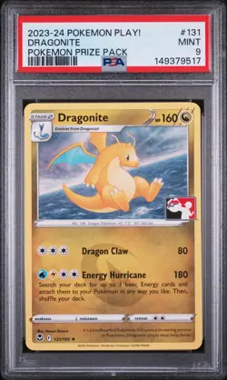 2023-2024 POKEMON PLAY! POKEMON PRIZE PACK #131 DRAGONITE PSA 9 - Image 1