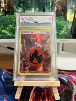 2006 POKEMON ex Holon Phantoms Fire Energy 106/110 Holo Rare PSA 7 NM - Image 1