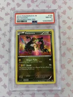 Pokemon Rayquaza Dragons Exalted Secret Rare Holo #128 PSA 8 - Image 1