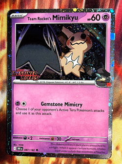 Pokemon Destined Rivals Team Rocket Mimikyu Stamped Promo 87 /182 - Image 1