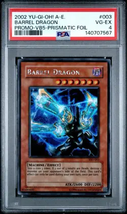 2002 Yu-Gi-Oh! Barrel Dragon Valuable Book V5 VB5 Prismatic Secret Rare PSA 4 - Image 1