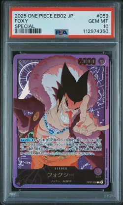 One Piece PSA 10 Foxy #OP07-059 Special Anime 25th Collection 2025 Japanese - Image 2