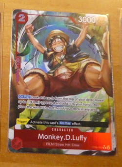 ONE PIECE WINGS OF CAPTAIN ENGLISH CARD GAME HOLO CARTE LUFFY OP06-013 ALT EN M - Image 1