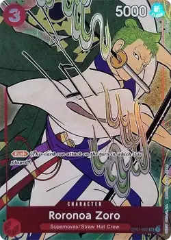 ***FOIL Roronoa Zoro English 1st Anniversary Set (OP-PR)*** One Piece Kid Icarus - Image 1