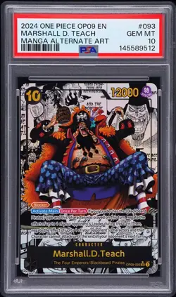 PSA 10 Marshall D. Teach Manga Alternate Art Rare #OP09-093 One Piece English - Image 1