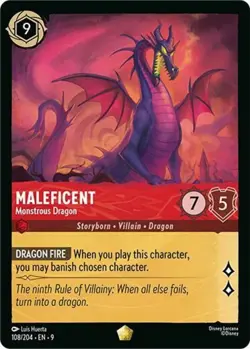 1x Maleficent - Monstrous Dragon - 108/204 - Legendary NM-Mint Disney Lorcana: F - Image 1