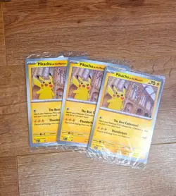 Pikachu At The Museum, Pokemon X Natural History Museum Jumbo Promo Card NEW - Image 1