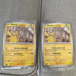 2x Pokemon TCG Promo Oversized Card - Pikachu at the Museum (Sealed) - UK - Image 1