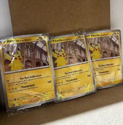 Pokemon TCG Pikachu At The Museum Promo Card Sealed x3 - Image 1