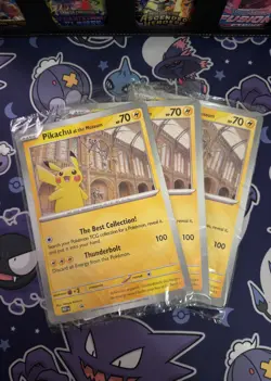 Pokemon x Natural History Museum Promo Card PIKACHU AT THE MUSEUM (SEALED) - Image 1