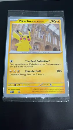 Pikachu At The Museum Pokemon X Natural History Museum. Jumbo Promo Card. Sealed - Image 1