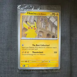 Pikachu At The Museum Pokemon X Natural History Museum. Jumbo Promo Card. Sealed - Image 1