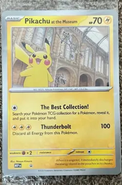 Pikachu At The Museum, Pokemon X Natural History Museum Jumbo Promo Pokemon Card - Image 1