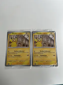Pokemon TCG Pikachu At The Museum Jumbo Promo Card X2 - Image 1