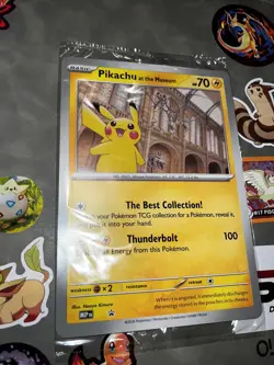Pikachu At The Museum Pokemon X Natural History Museum. Jumbo Promo Card. Sealed - Image 1