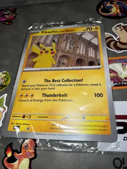 Pikachu At The Museum Pokemon X Natural History Museum. Jumbo Promo Card. Sealed - Image 3