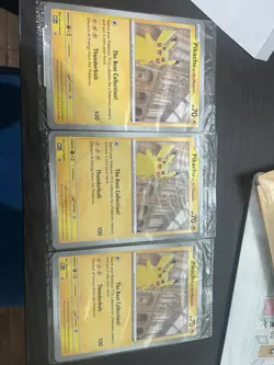3x Pokemon TCG Pikachu At The Museum Jumbo Promo Card Sealed NHM - Image 1