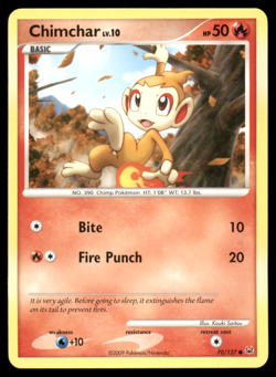 Chimchar 70/127 Platinum Regular Non Holo 2009 Pokemon Card Near Mint NM - Image 1