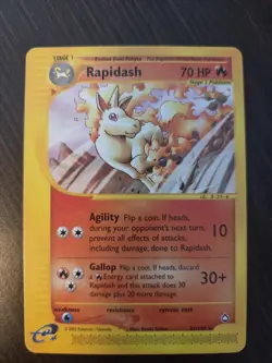 Pokemon TCG Rapidash Aquapolis 31/147 Regular Rare Card 2002 E Reader NM - Image 1