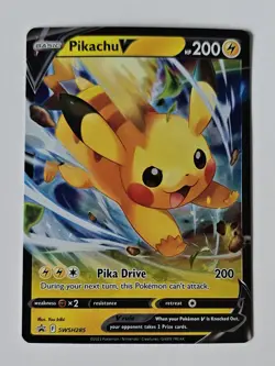 Pokemon TCG Pikachu V Sword & Shield SWSH285 Holo Promo + Sleeve/Code Card - Image 5