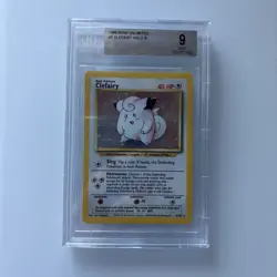 Clefairy #5 Vintage Pokemon 1999 Base Unlimited BGS 9 Mint Graded Pokemon Card - Image 1