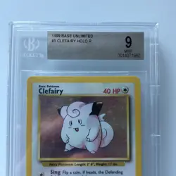 Clefairy #5 Vintage Pokemon 1999 Base Unlimited BGS 9 Mint Graded Pokemon Card - Image 2