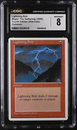 LIGHTNING BOLT 4th Edition Alternate C CGC 8 MTG [Nostalgium] - Image 1