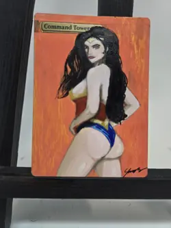 Magic MTG Command Tower Hand-Painted Alter, Portrait, Signed, OOAK by BAZAYO - Image 1