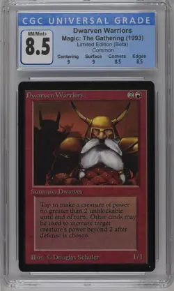 DWARVEN WARRIORS Beta C CGC 8.5 Q++ MTG [Nostalgium] - Image 1