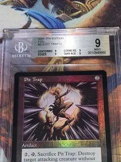 2001 Magic: The Gathering Pit Trap 313 Core Set: 7th Edition Foil BGS Mint 9 - Image 2