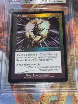 2001 Magic: The Gathering Pit Trap 313 Core Set: 7th Edition Foil BGS Mint 9 - Image 3