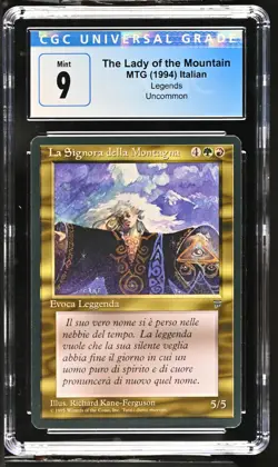 THE LADY OF THE MOUNTAIN *Italian* Legends U CGC 9 MTG EDH [Nostalgium] - Image 1